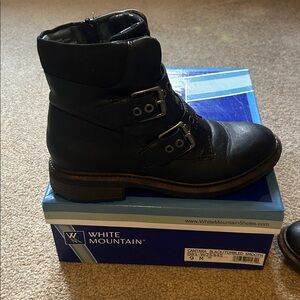 White Mountain Cantra Black Combat Boots